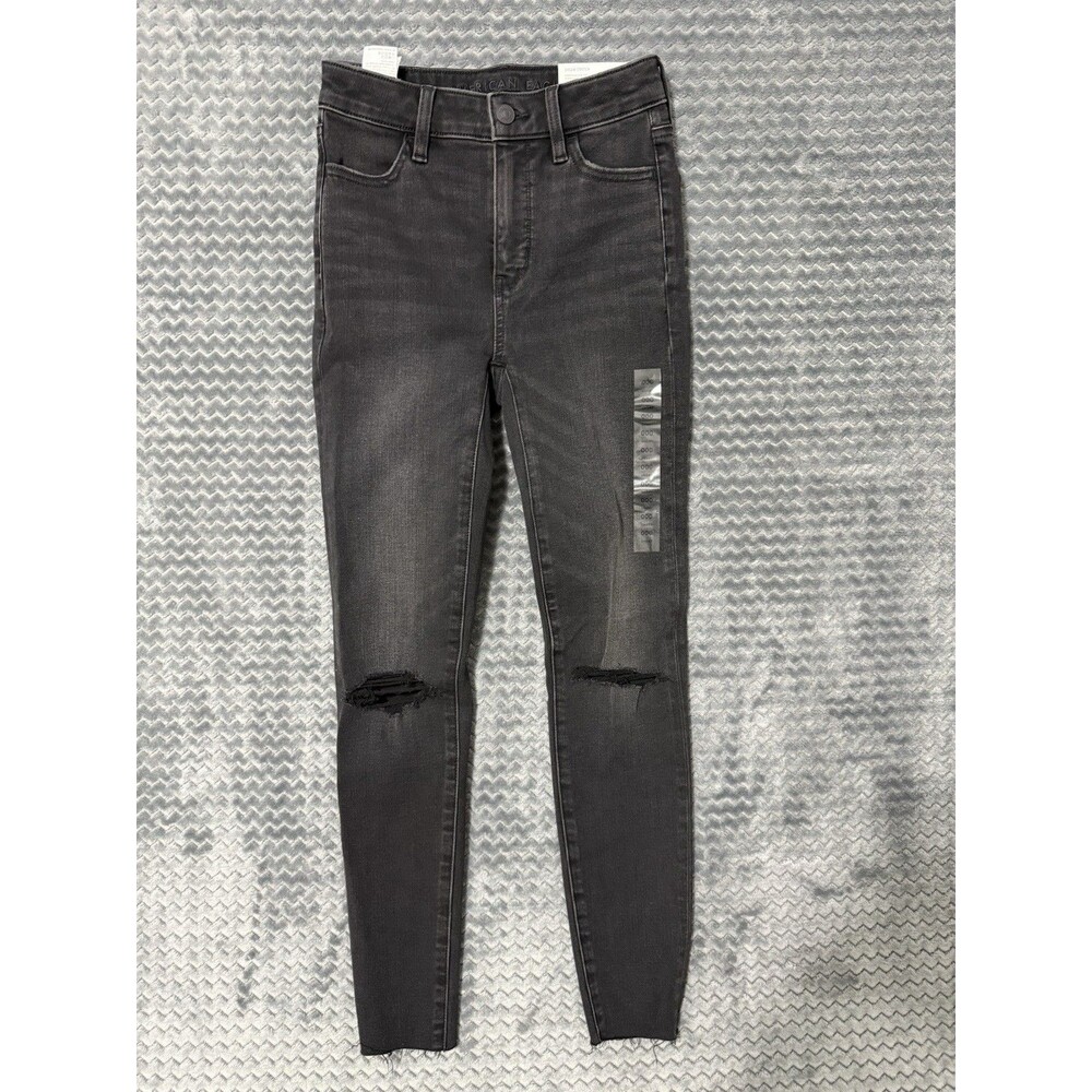 American Eagle Jeans Womens Size 00 Short Black  Dream Stretch Skinny New